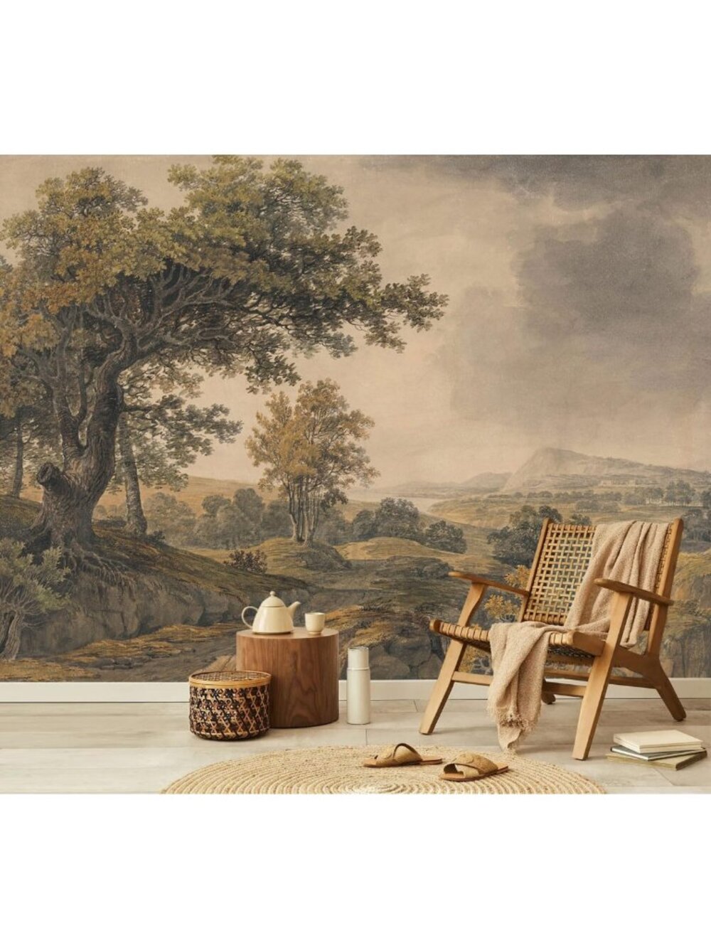 Beige Jungle Peel and Stick Wallpaper Mural - Self-Adhesive Home Decor for